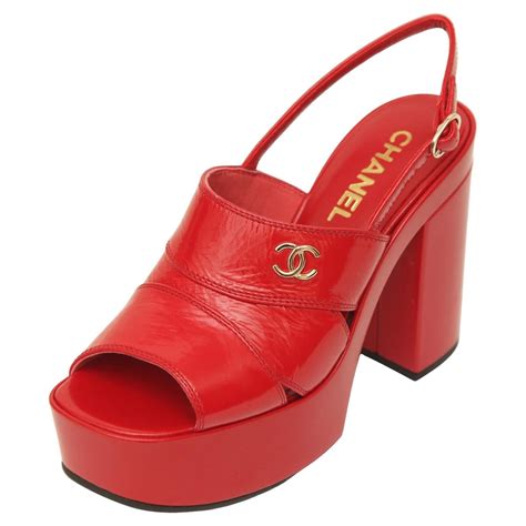 red chanel sandals|chanel sandalen.